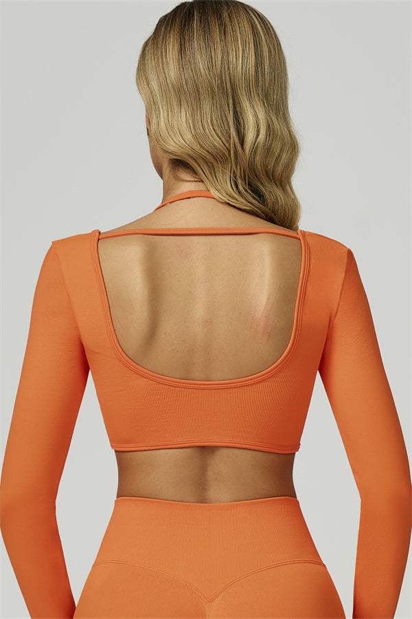 The Prime Long Sleeve Crop Top Shorts 2-Piece Set
