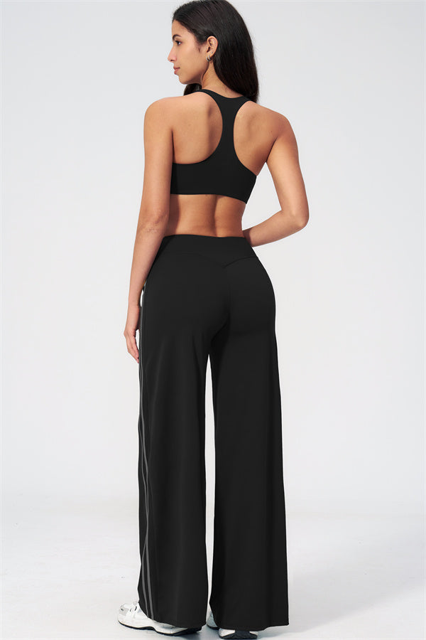 The Evoke Racerback Sports Bra Straight Leg Pants 2-Piece Set