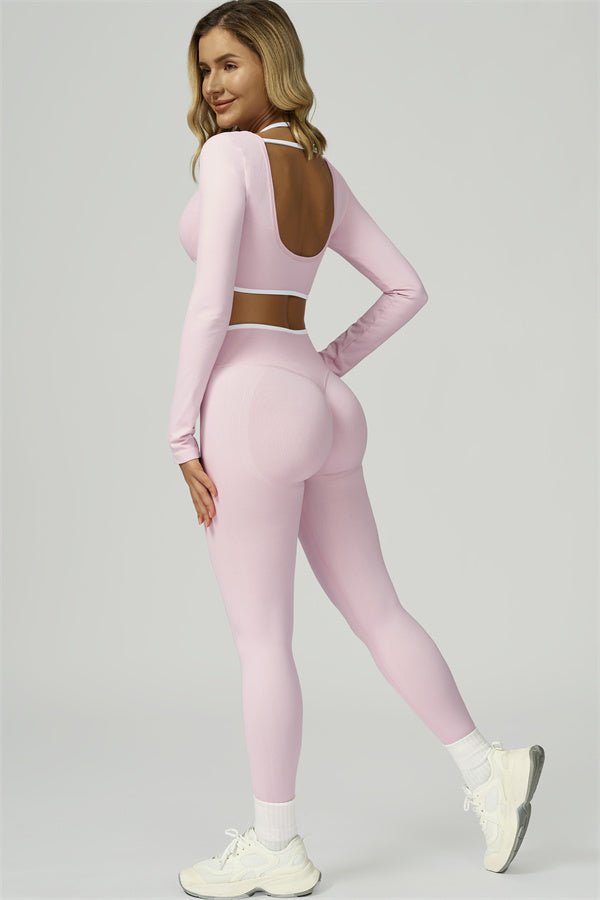 The Prime Line Long Sleeve Crop Top Leggings 2-Piece Set
