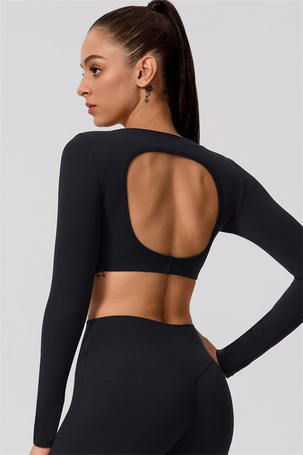 The Nestle Long Sleeve Crop Top Straight Leg Pants 2-Piece Set