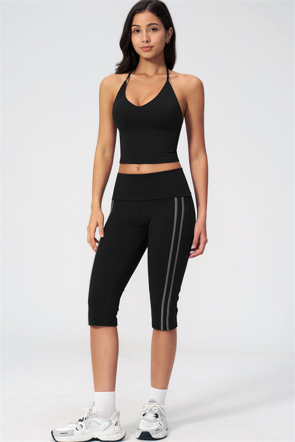 The Evoke Crop Top Capri Leggings 2-Piece Set