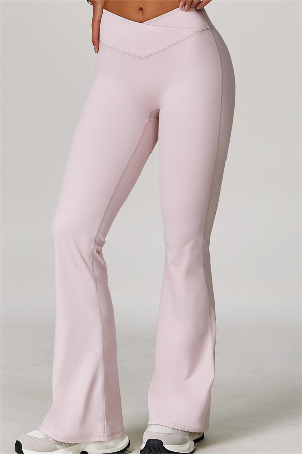 The Lavish Cut-out Crop Top Flared Leggings 2-Piece Set