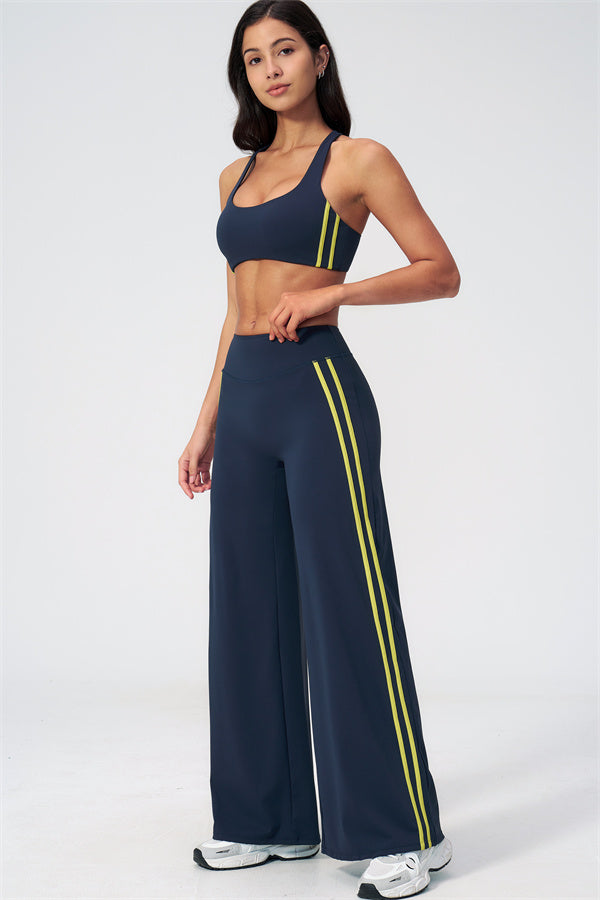 The Evoke Racerback Sports Bra Straight Leg Pants 2-Piece Set