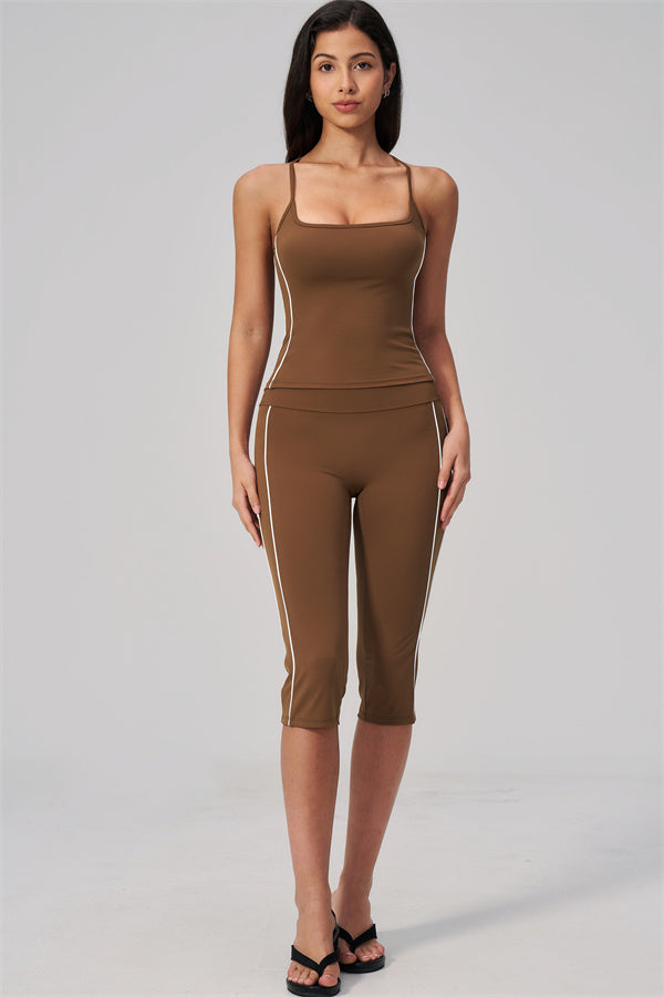 The Breathe Crop Top Capri Leggings 2-Piece Set