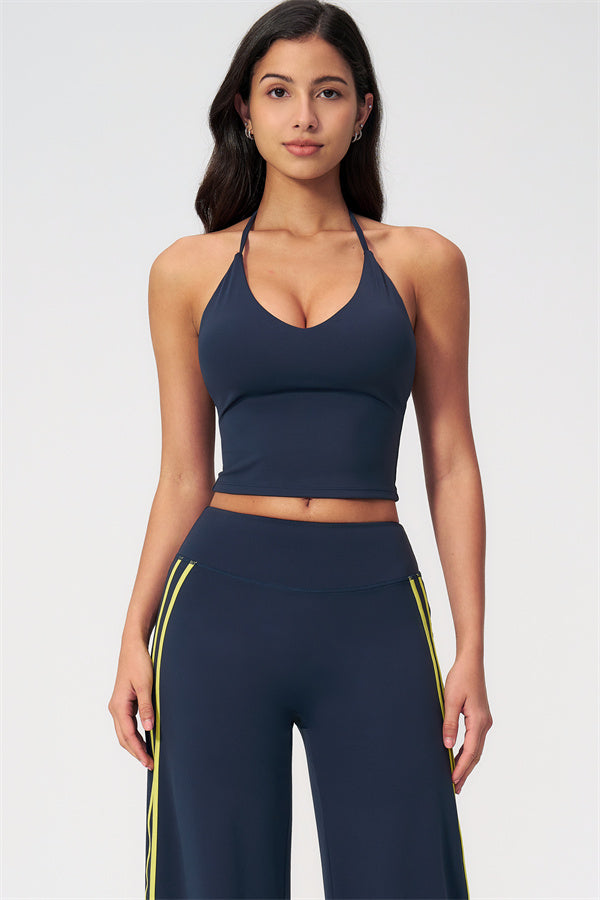 The Evoke Crop Top Straight Leg Pants 2-Piece Set