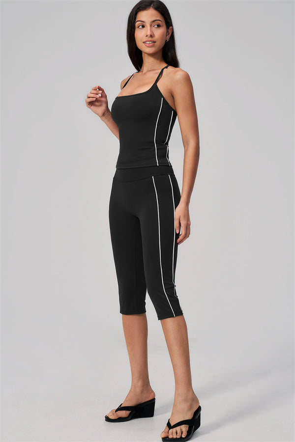 The Breathe Crop Top Capri Leggings 2-Piece Set