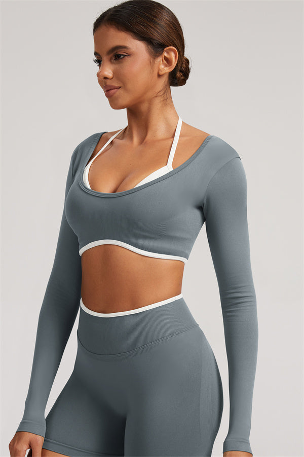 The Elevate Long Sleeve Crop top Leggings 2-Piece Set