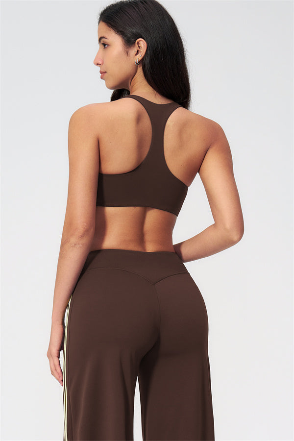 The Evoke Racerback Sports Bra Straight Leg Pants 2-Piece Set
