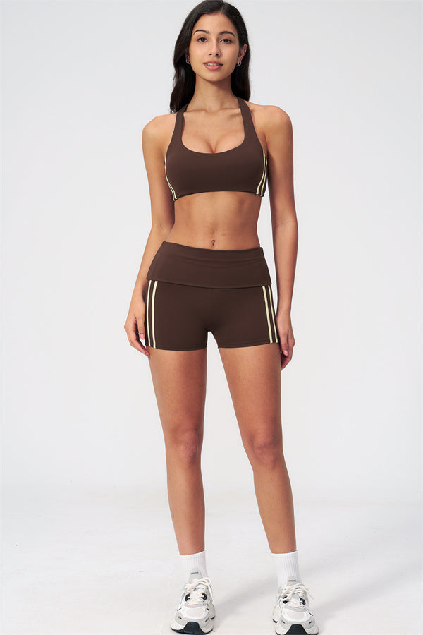 The Evoke Racerback Sports Bra Shorts 2-Piece Set