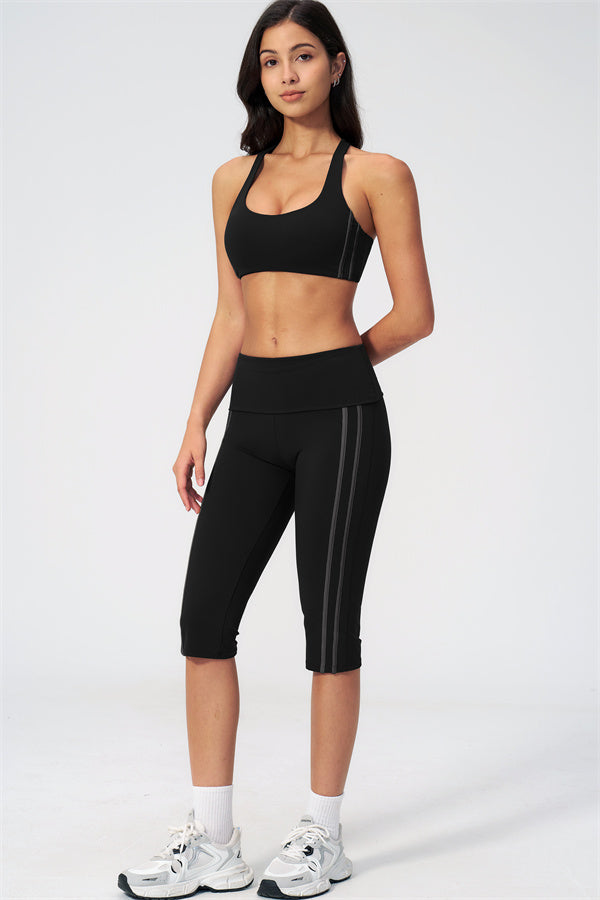 The Evoke Racerback Sports Bra Capri Leggings 2-Piece Set