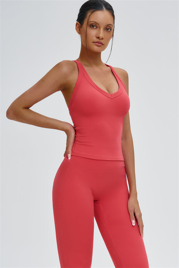 The Slate Cross Back Top Flared Leggings 2-Piece Set