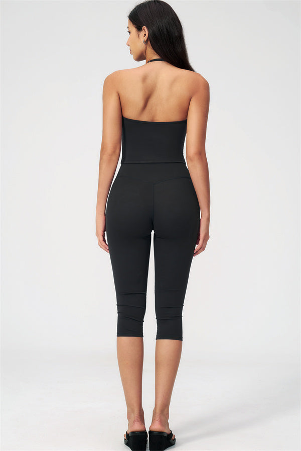 The Twirl Halter Tank Top Capri Leggings 2-Piece Set