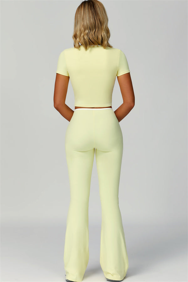 The Skyline Tie Top Flared Leggings 2-Piece Set
