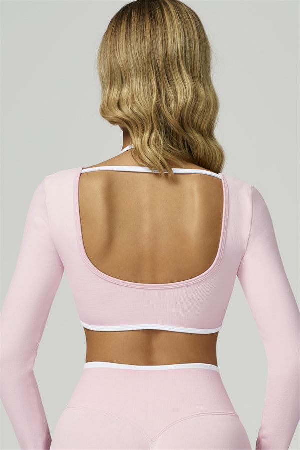 The Prime Line Long Sleeve Crop Top Leggings 2-Piece Set