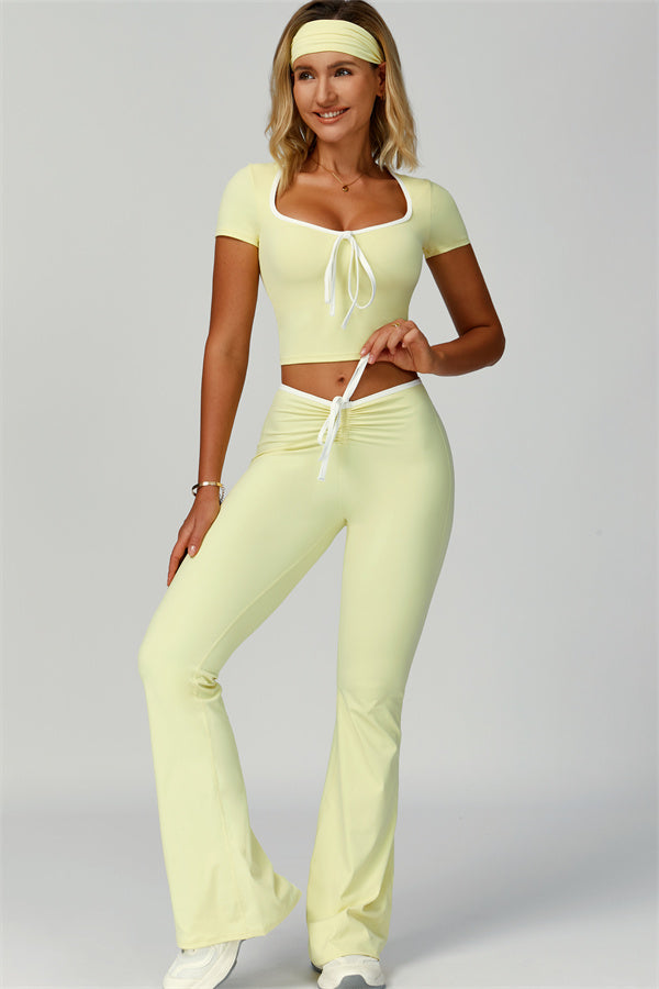 The Skyline Tie Top Flared Leggings 2-Piece Set