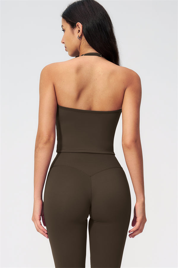 The Twirl Halter Tank Top Capri Leggings 2-Piece Set