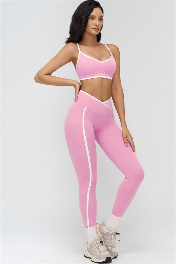 The Crave Contrast Sports Bra Leggings 2-Piece Set