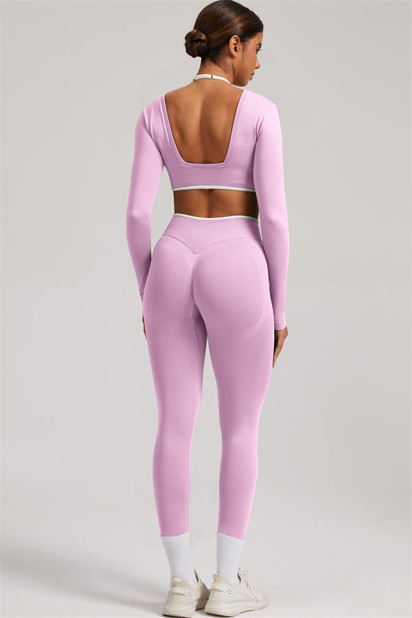The Elevate Long Sleeve Crop top Leggings 2-Piece Set