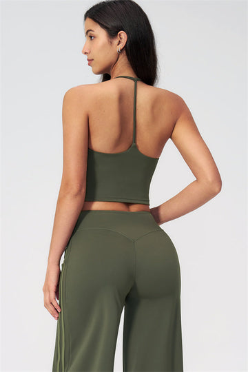 The Evoke Crop Top Straight Leg Pants 2-Piece Set