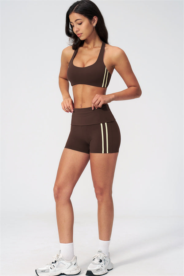 The Evoke Racerback Sports Bra Shorts 2-Piece Set