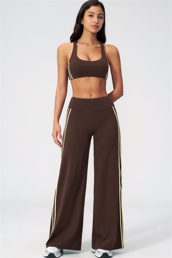 The Evoke Racerback Sports Bra Straight Leg Pants 2-Piece Set