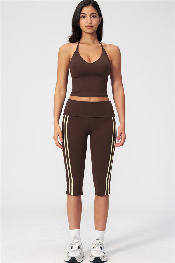 The Evoke Crop Top Capri Leggings 2-Piece Set