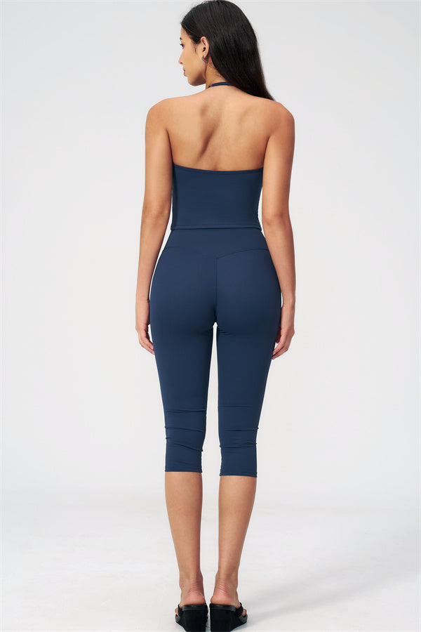 The Twirl Halter Tank Top Capri Leggings 2-Piece Set