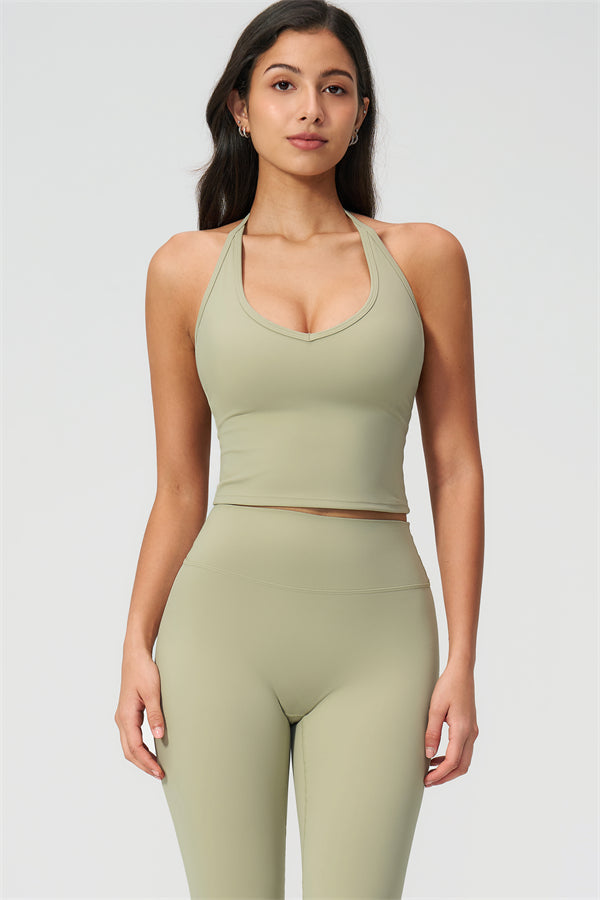 The Twirl Halter Tank Top Capri Leggings 2-Piece Set