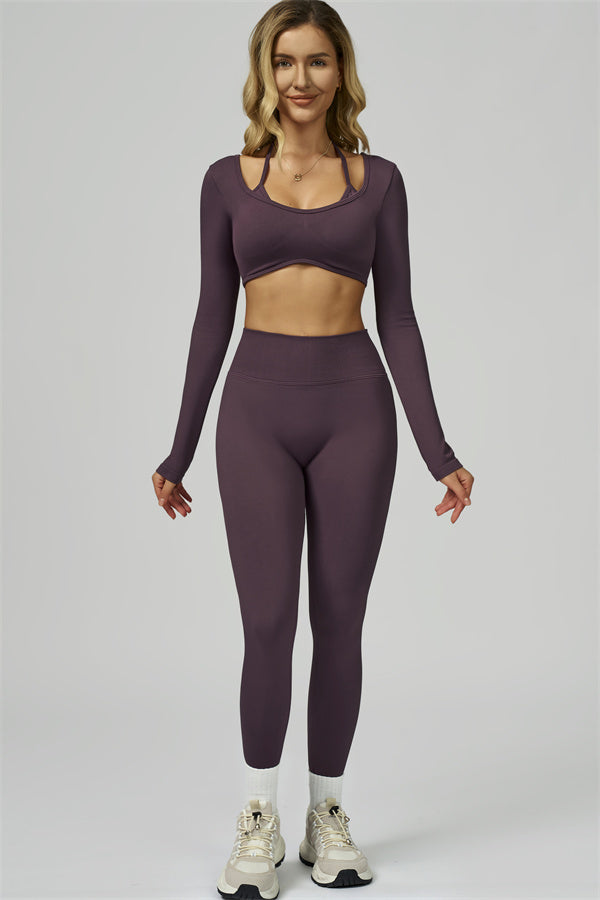 The Prime Long Sleeve Crop Top Leggings 2-Piece Set
