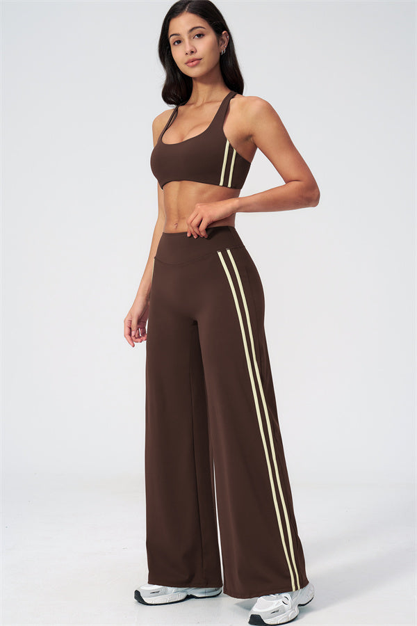 The Evoke Racerback Sports Bra Straight Leg Pants 2-Piece Set