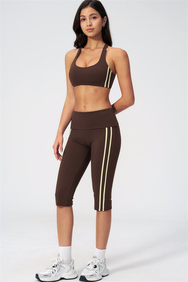 The Evoke Racerback Sports Bra Capri Leggings 2-Piece Set