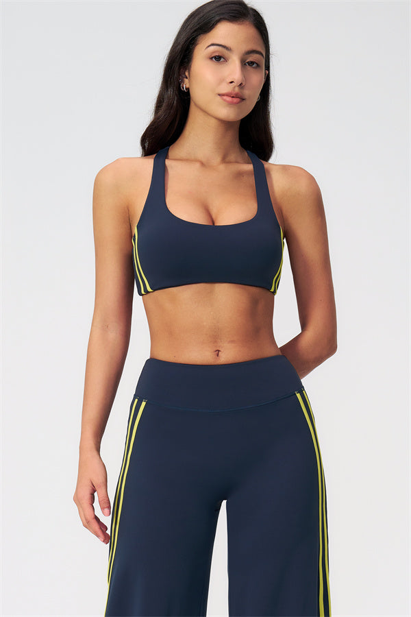 The Evoke Racerback Sports Bra Straight Leg Pants 2-Piece Set