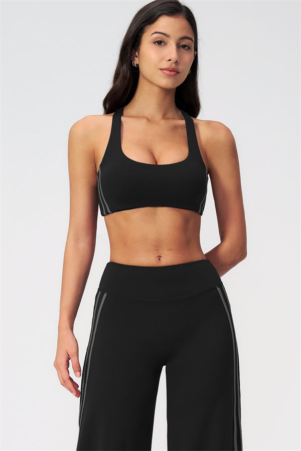 The Evoke Racerback Sports Bra Straight Leg Pants 2-Piece Set