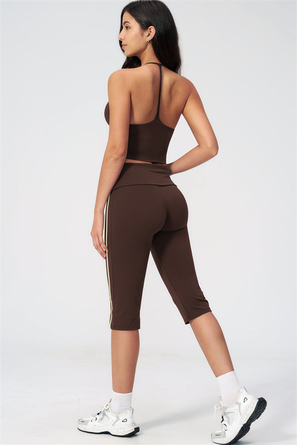 The Evoke Crop Top Capri Leggings 2-Piece Set