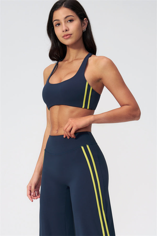 The Evoke Racerback Sports Bra Straight Leg Pants 2-Piece Set
