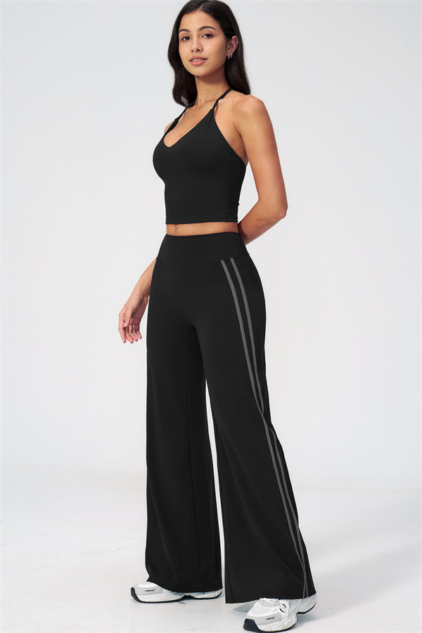 The Evoke Crop Top Straight Leg Pants 2-Piece Set