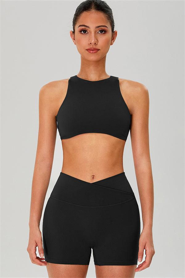 The Jewel Crop Top Crossover Shorts 2-Piece Set