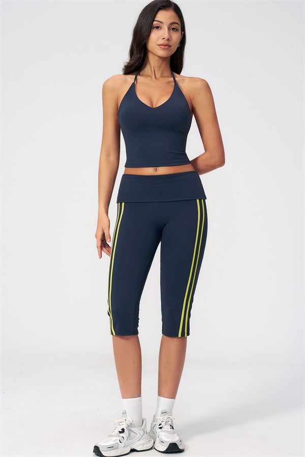 The Evoke Crop Top Capri Leggings 2-Piece Set