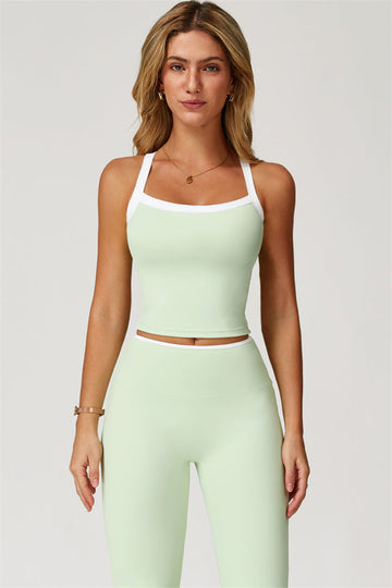 The Quest Cross Back Crop Top Flared Leggings 2-Piece Set
