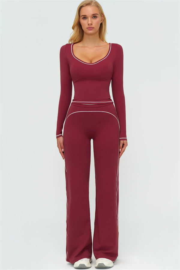 The Amara Long Sleeve T-shirt Flared Leggings 2-Piece Set