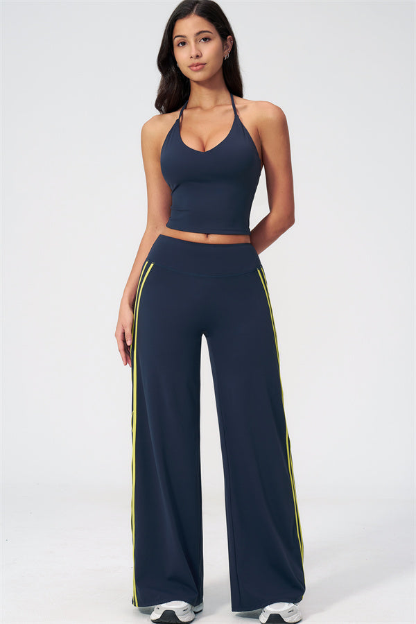 The Evoke Crop Top Straight Leg Pants 2-Piece Set