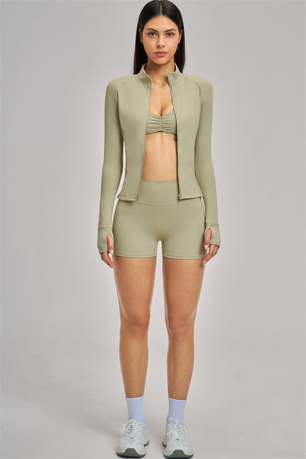The Swoon Jacket Sports Bra Shorts 3-Piece Set