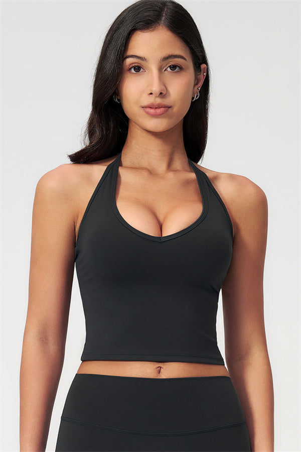 The Twirl Halter Tank Top Capri Leggings 2-Piece Set