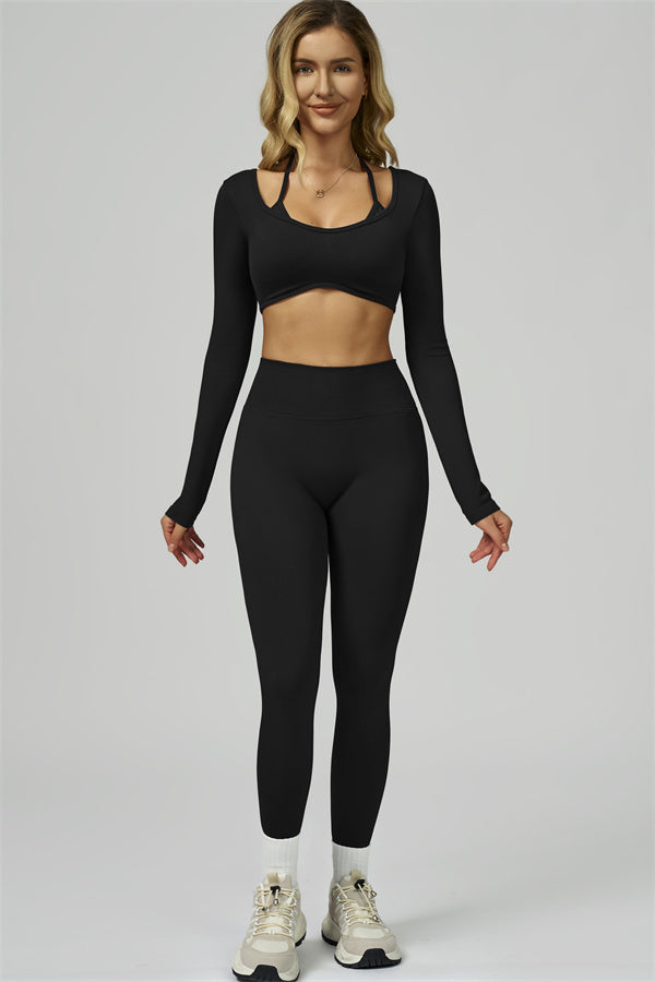The Prime Long Sleeve Crop Top Leggings 2-Piece Set