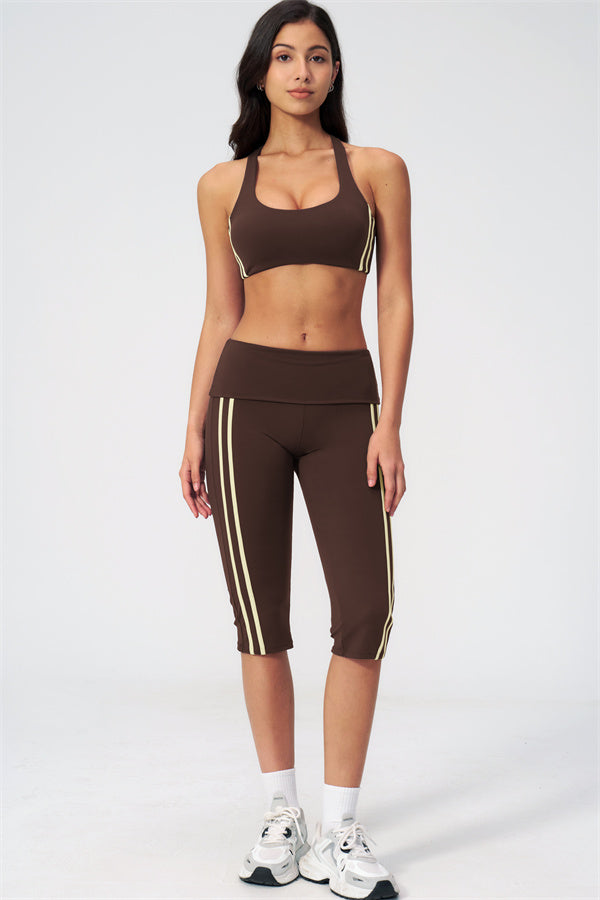 The Evoke Racerback Sports Bra Capri Leggings 2-Piece Set