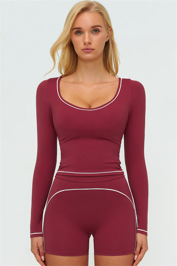 The Amara Long Sleeve T-shirt Shorts 2-Piece Set