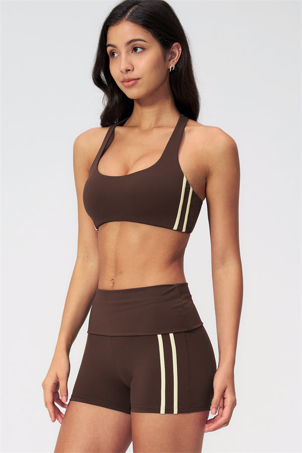 The Evoke Racerback Sports Bra Shorts 2-Piece Set