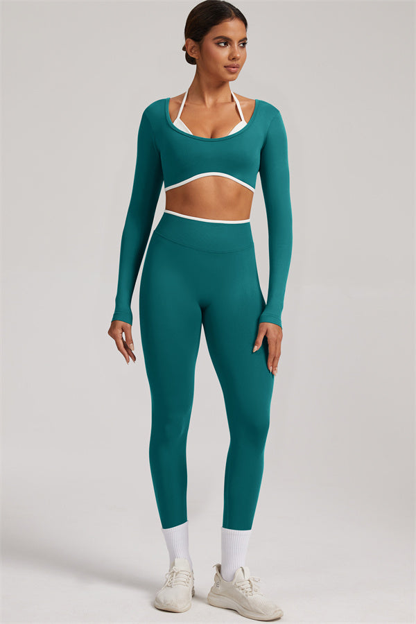 The Elevate Long Sleeve Crop top Leggings 2-Piece Set