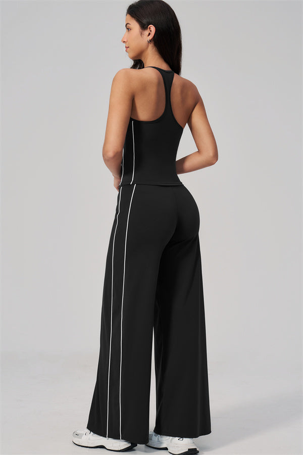 The Breathe Crop Top Straight Leg Pants 2-Piece Set