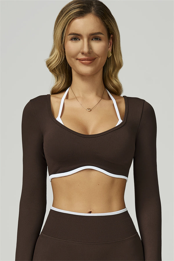 The Prime Line Long Sleeve Crop Top Leggings 2-Piece Set